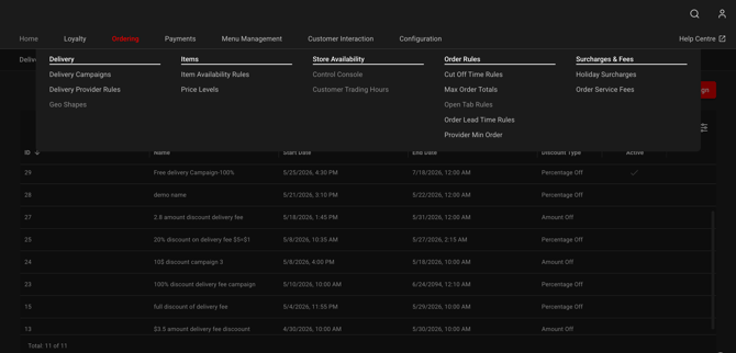 1. Navigating to Delivery Campaigns Feature