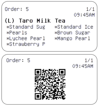 Sample labels with QR code