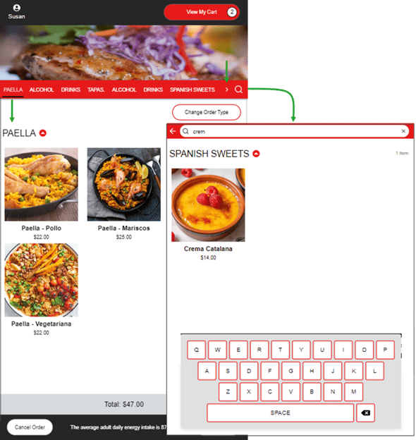 menu screen