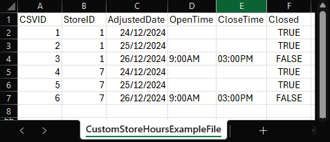 custom store hours example