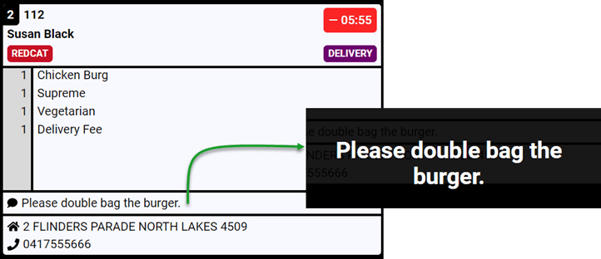 order notes
