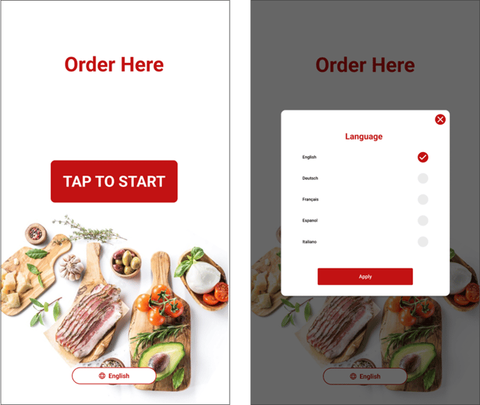 Language selection for kiosk