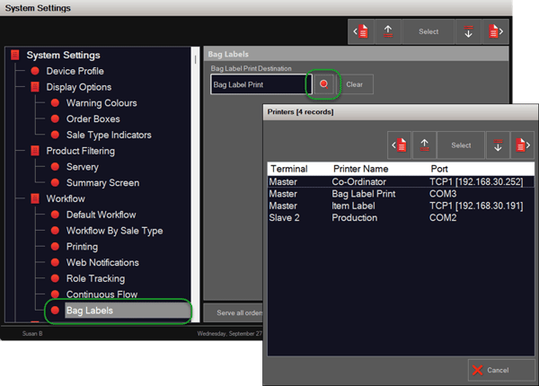 system settings