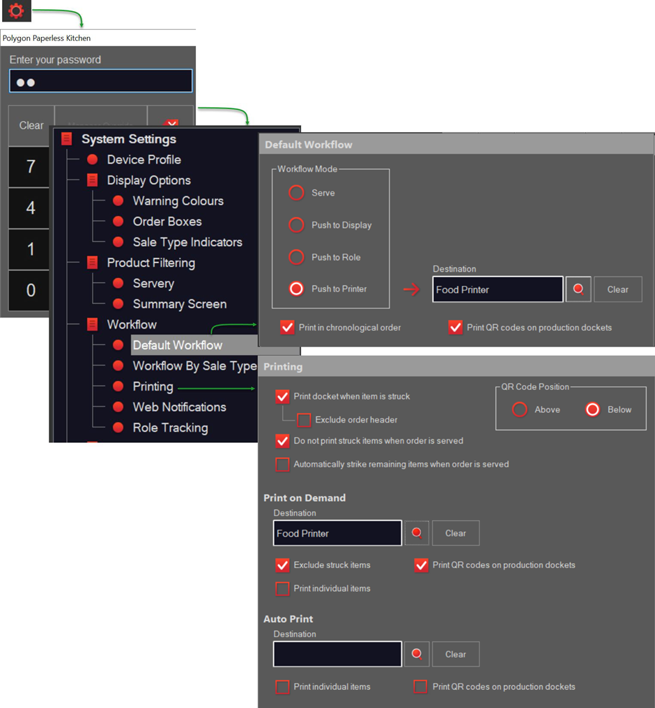 system settings