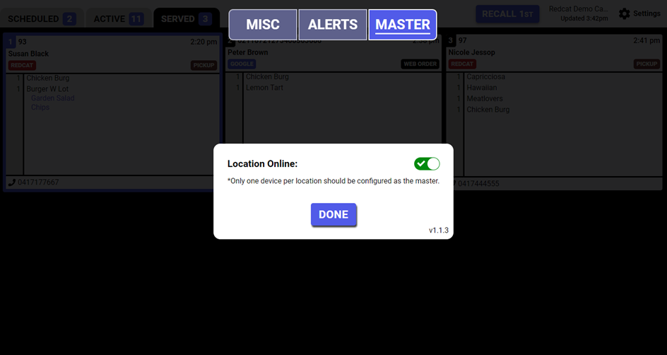 master settings