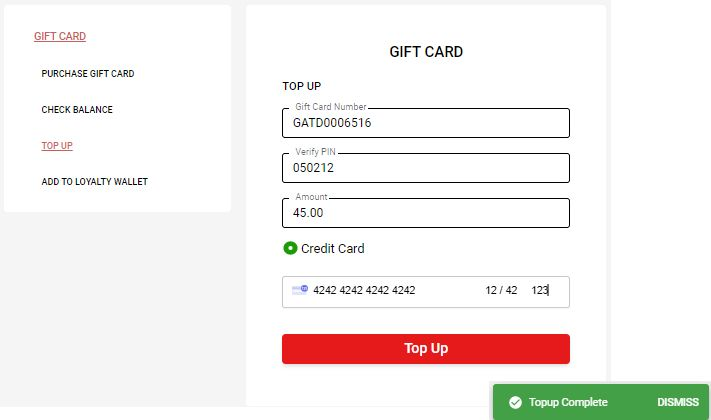 Loyalty Portal Gift Cards